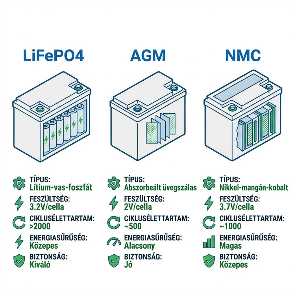 LiFePO4 vs AGM napelem akkumulátor összehasonlítás