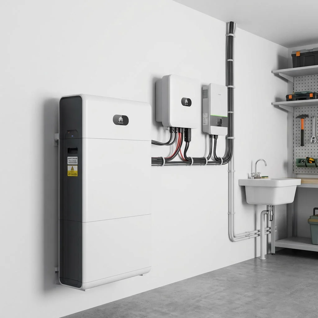 LiFePO4 akkumulátor energiatároló egység technikai helyiségben