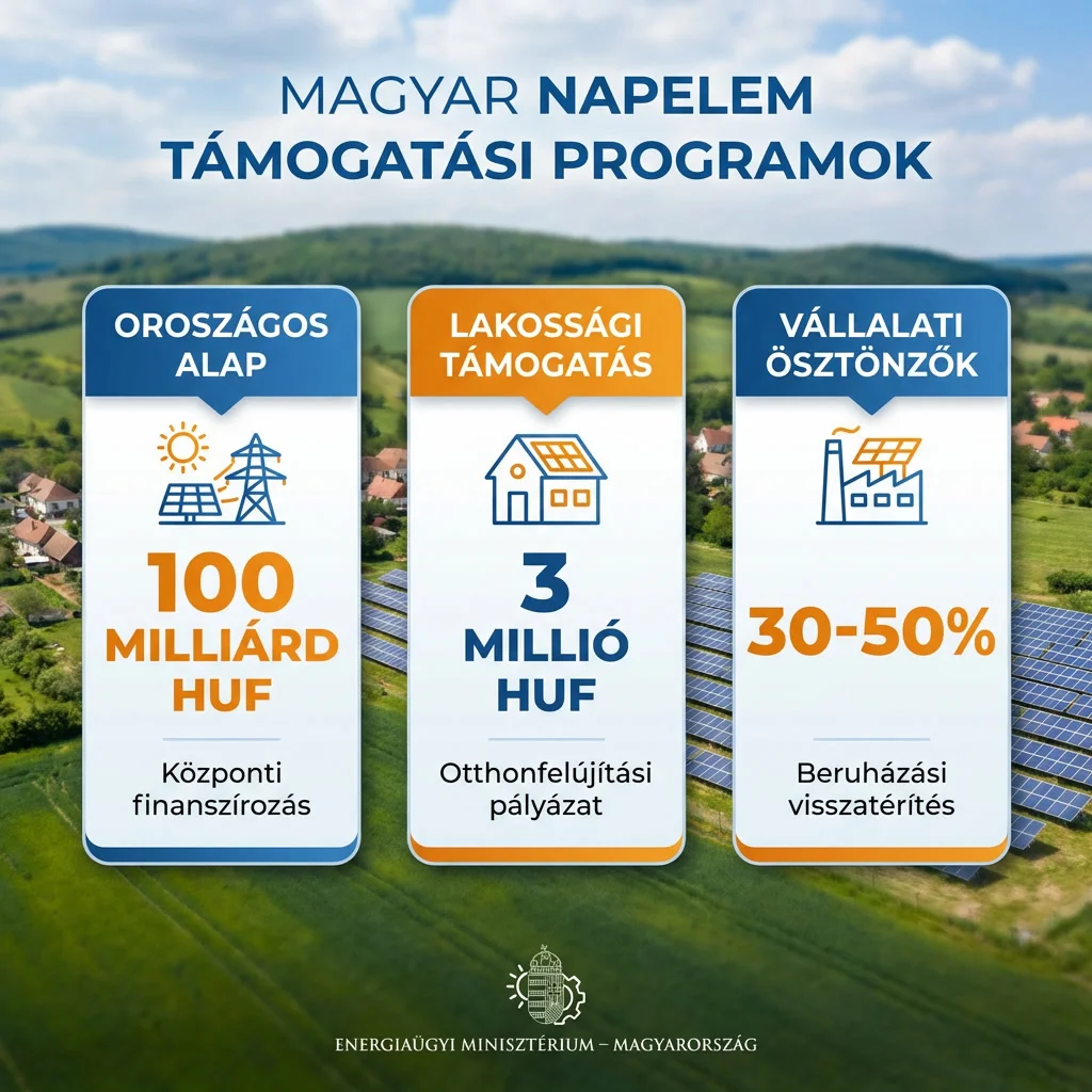 Magyar napelemes pályázati lehetőségek 2026-ban